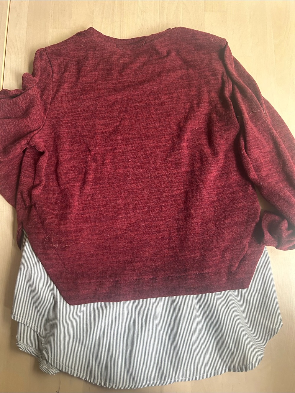 Women's Burgundy Layered Sweater